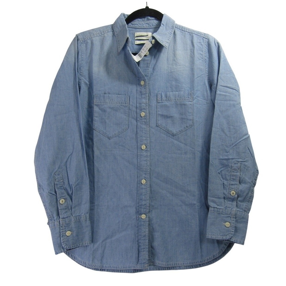 J. Crew Classic Fit Blue Top Denim Women's size 4 Minimalist Neutral